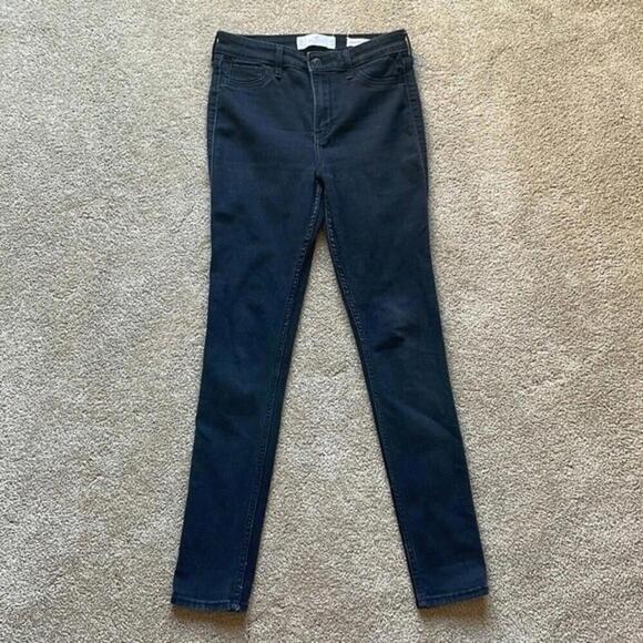 HOLLISTER HIGH-RISE BLACK SUPER SKINNY JEANS SOFT STRETCH - Picture 2 of 7